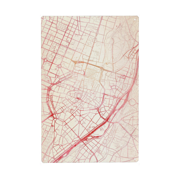 Metall Poster "München Deutschland 3" artboxONE - Städte,Reise - Städte,Stadtkarte,Wasserfarbe - Blechschild