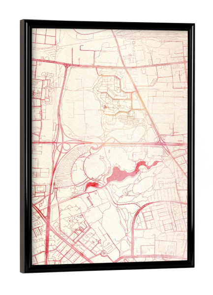 Poster mit schwarzem Rahmen "München Deutschland I" artboxONE - Städte,Reise - Städte,Stadtkarte,Wasserfarbe