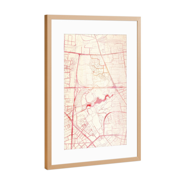 Poster mit Rahmen Kupfer "München Deutschland I" artboxONE - Städte,Reise - Städte,Stadtkarte,Wasserfarbe