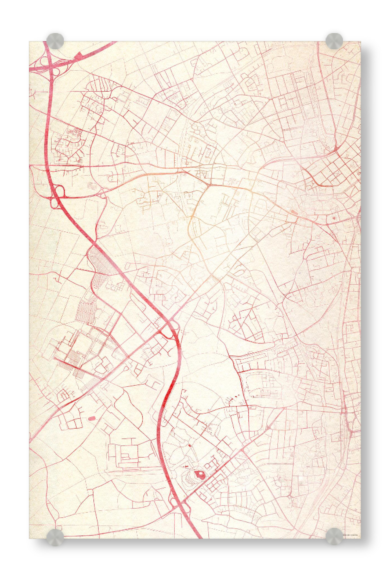 Acrylglasbild "Mönchengladbach Deutschland I" artboxONE - Städte,Reise - Städte,Stadtkarte,Wasserfarbe
