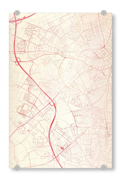 Acrylglasbild "Mönchengladbach Deutschland I" artboxONE - Städte,Reise - Städte,Stadtkarte,Wasserfarbe