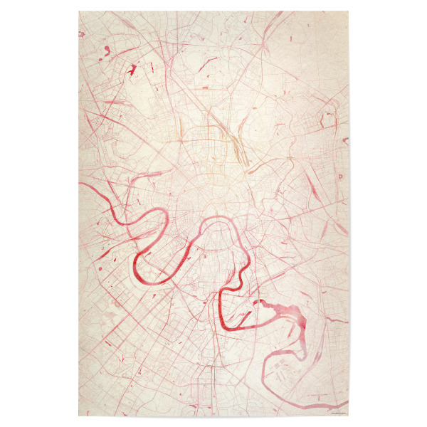 Poster 30x20 cm "Moskau Russland II" artboxONE - Städte,Reise - Städte,Stadtkarte,Wasserfarbe