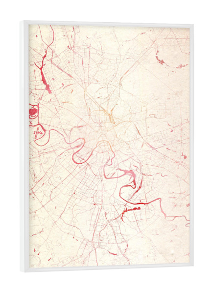 Poster mit weißem Rahmen "Moskau Russland I" artboxONE - Städte,Reise - Städte,Stadtkarte,Wasserfarbe