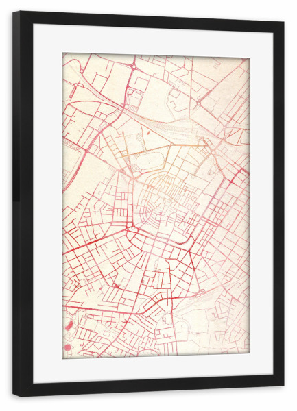 Poster mit Rahmen schwarz "Modena Italien II" artboxONE - Städte,Reise - Städte,Stadtkarte,Wasserfarbe