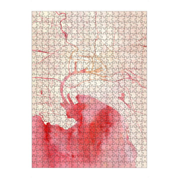 Puzzle Ravensburger "Melbourne Australien II" artboxONE - Städte,Reise - Städte,Stadtkarte,Wasserfarbe - Bild städte