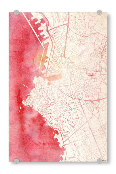 Acrylglasbild "Marseille Frankreich II" artboxONE - Städte,Reise - Städte,Stadtkarte,Wasserfarbe