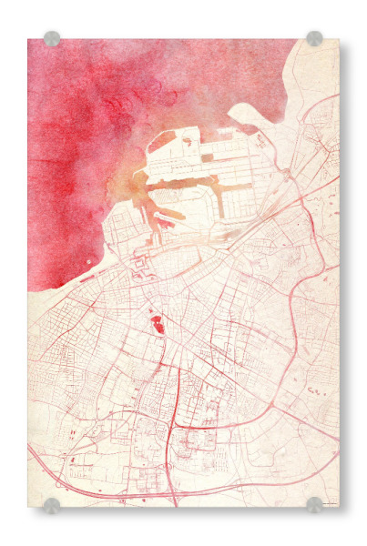 Acrylglasbild "Malmö Schweden II" artboxONE - Städte,Reise - Städte,Stadtkarte,Wasserfarbe
