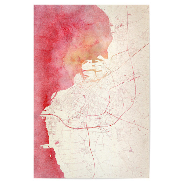 Poster "Malmö Schweden I" artboxONE - Städte,Reise - Städte,Stadtkarte,Wasserfarbe