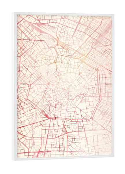 Poster mit weißem Rahmen "Mailand Italien 3" artboxONE - Städte,Reise - Städte,Stadtkarte,Wasserfarbe