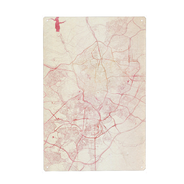 Metall Poster "Madrid Spanien I" artboxONE - Städte,Reise - Städte,Stadtkarte,Wasserfarbe - Blechschild