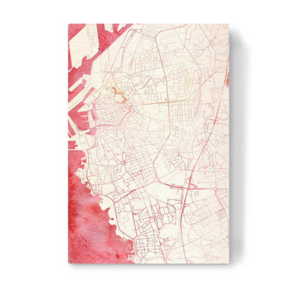 Leinwandbild "Livorno Italien II" artboxONE - Städte,Reise - Städte,Stadtkarte,Wasserfarbe