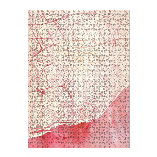 Puzzle Ravensburger "Lissabon Portugal II" artboxONE - Städte,Reise - Städte,Stadtkarte,Wasserfarbe - Bild städte