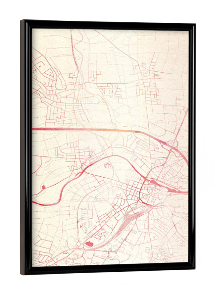 Poster mit schwarzem Rahmen "Limburg-an-der-Lahn Deutschland I" artboxONE - Städte,Reise - Städte,Stadtkarte,Wasserfarbe