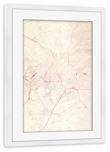 Poster mit Rahmen weiß "Lille Frankreich I" artboxONE - Städte,Reise - Städte,Stadtkarte,Wasserfarbe