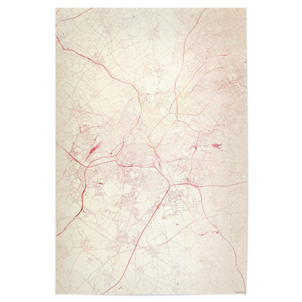 Poster "Lille Frankreich I" artboxONE - Städte,Reise - Städte,Stadtkarte,Wasserfarbe