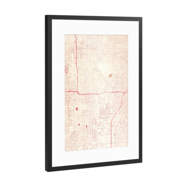 Poster mit Rahmen Schwarz (Metallic) "Las-Vegas USA II" artboxONE - Städte,Reise - Städte,Stadtkarte,Wasserfarbe