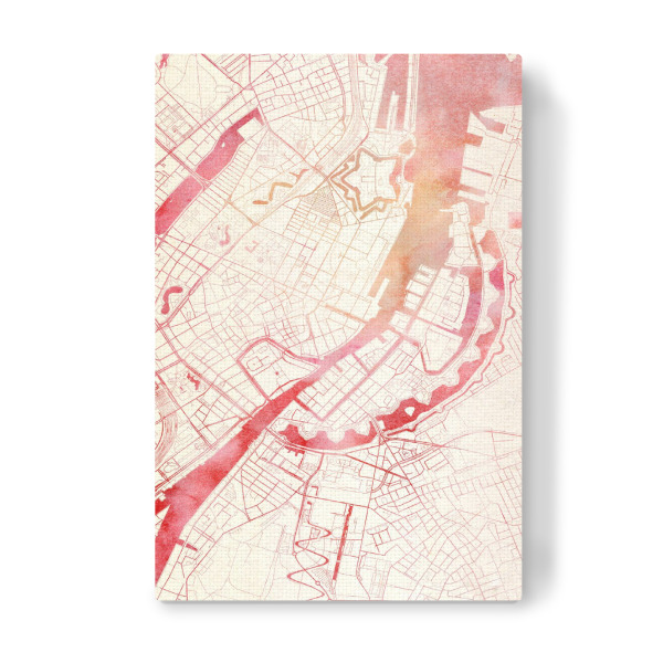 Leinwandbild "København Dänemark II" artboxONE - Städte,Reise - Städte,Stadtkarte,Wasserfarbe