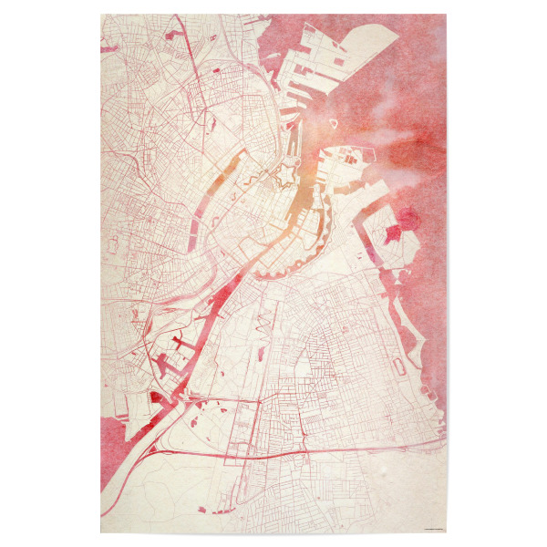 Poster 30x20 cm "København Dänemark I" artboxONE - Städte,Reise - Städte,Stadtkarte,Wasserfarbe
