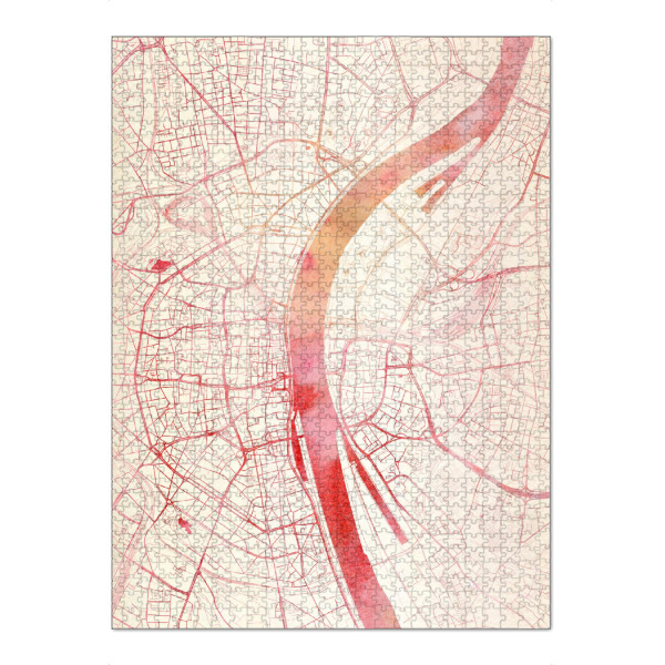 Puzzle Ravensburger "Köln Deutschland II" artboxONE - Städte,Reise - Städte,Stadtkarte,Wasserfarbe - Bild städte