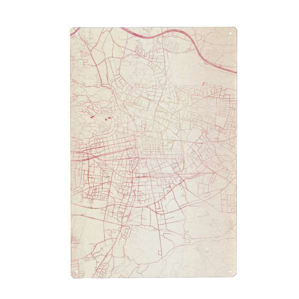 Holzbild "Klagenfurt-am-Wörthersee Österreich II" artboxONE - Städte,Reise - Städte,Stadtkarte,Wasserfarbe