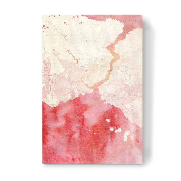 Leinwandbild "Istanbul Türkei I" artboxONE - Städte,Reise - Städte,Stadtkarte,Wasserfarbe