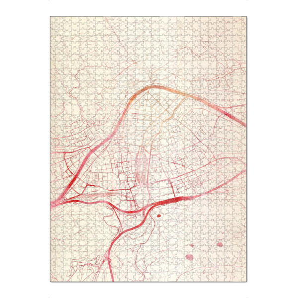 Puzzle Ravensburger "Innsbruck Österreich I" artboxONE - Städte,Reise - Städte,Stadtkarte,Wasserfarbe - Bild städte