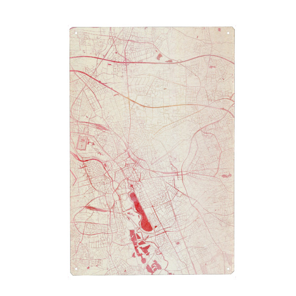Holzbild "Hannover Deutschland I" artboxONE - Städte,Reise - Städte,Stadtkarte,Wasserfarbe