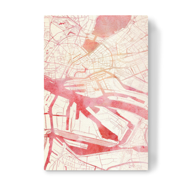 Leinwandbild "Hamburg Deutschland I" artboxONE - Städte,Reise - Städte,Stadtkarte,Wasserfarbe
