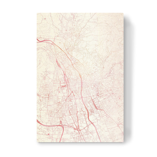 Leinwandbild "Graz Österreich I" artboxONE - Städte,Reise - Städte,Stadtkarte,Wasserfarbe