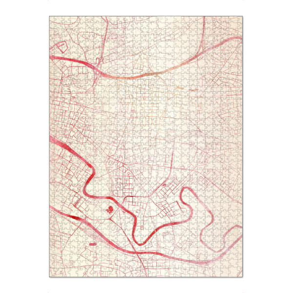 Puzzle Ravensburger "Glasgow Schottland II" artboxONE - Städte,Reise - Städte,Stadtkarte,Wasserfarbe - Bild städte