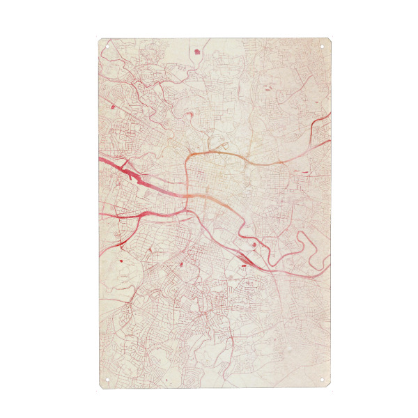 Holzbild "Glasgow Schottland I" artboxONE - Städte,Reise - Städte,Stadtkarte,Wasserfarbe