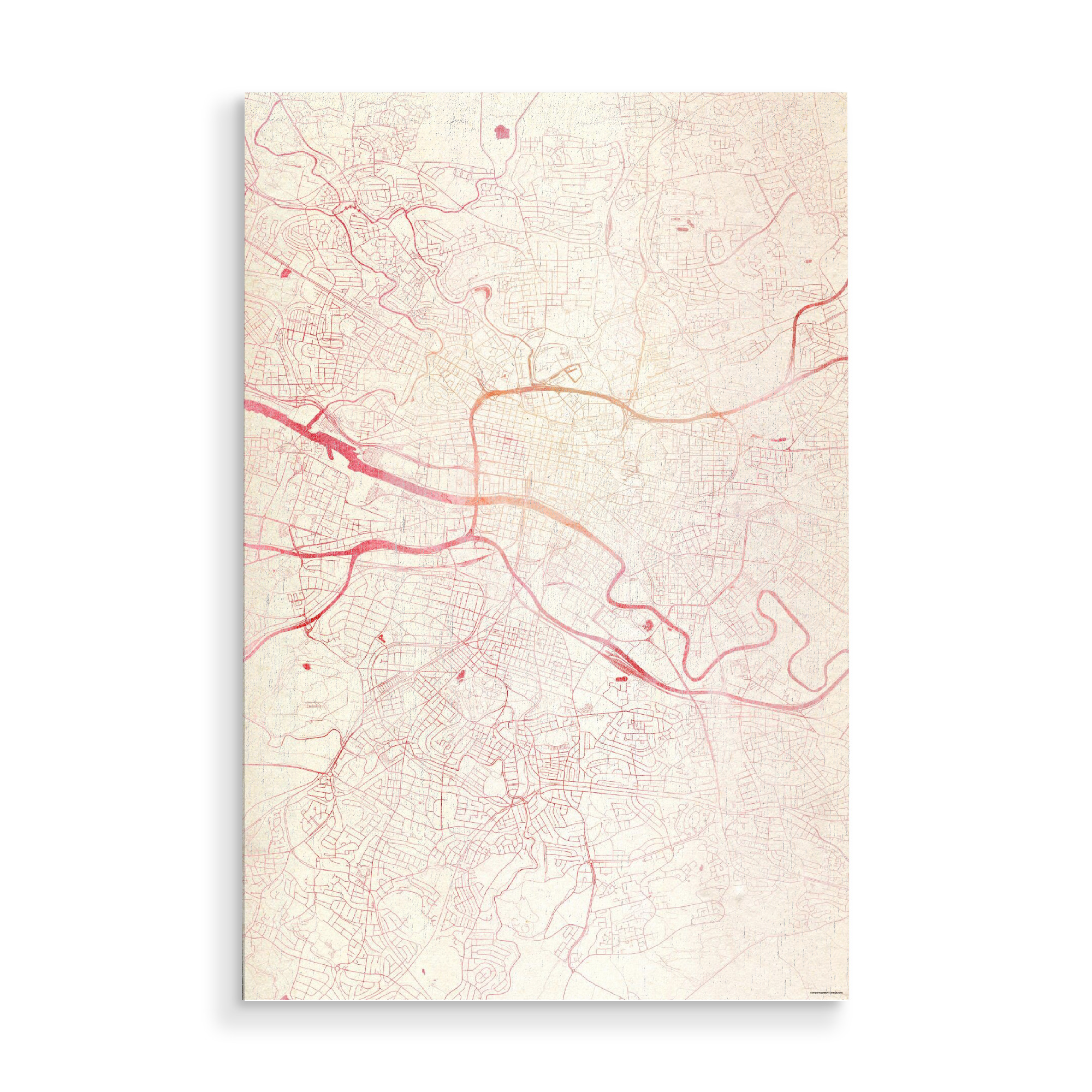 Holzbild "Glasgow Schottland I" artboxONE - Städte,Reise - Städte,Stadtkarte,Wasserfarbe
