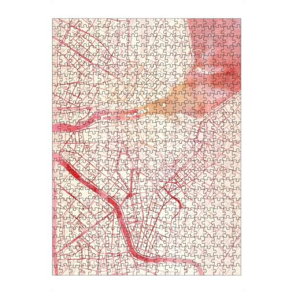 Puzzle Ravensburger "Genf Schweiz I" artboxONE - Städte,Reise - Städte,Stadtkarte,Wasserfarbe - Bild städte