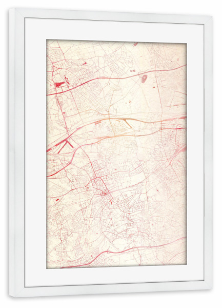 Poster mit Rahmen weiß "Gelsenkirchen Deutschland I" artboxONE - Städte,Reise - Städte,Stadtkarte,Wasserfarbe