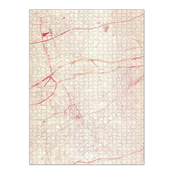 Puzzle Ravensburger "Gelsenkirchen Deutschland I" artboxONE - Städte,Reise - Städte,Stadtkarte,Wasserfarbe - Bild städte
