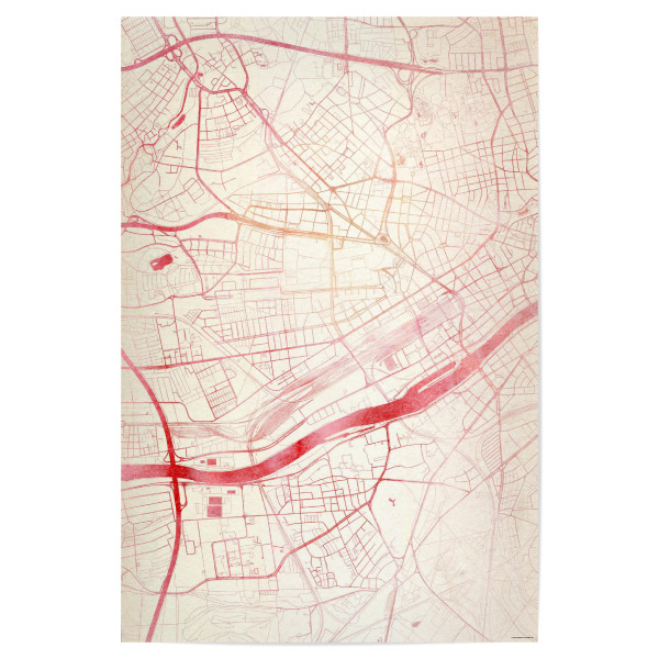 Poster "Frankfurt-am-Main Deutschland I" artboxONE - Städte,Reise - Städte,Stadtkarte,Wasserfarbe