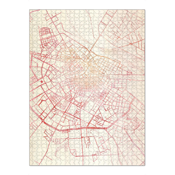 Puzzle Ravensburger "Foggia Italien II" artboxONE - Städte,Reise - Städte,Stadtkarte,Wasserfarbe - Bild städte