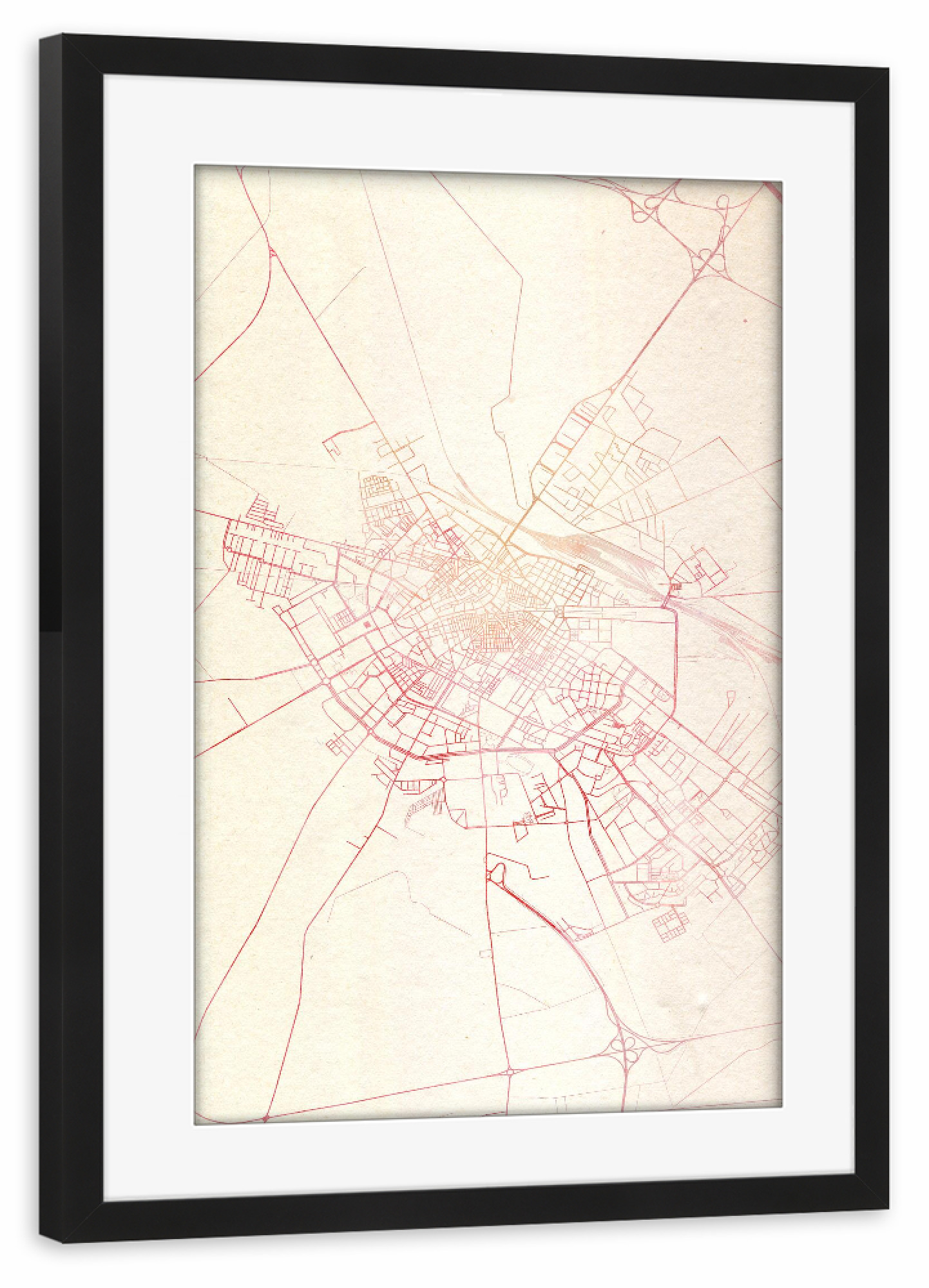 Poster mit Rahmen schwarz "Foggia Italien I" artboxONE - Städte,Reise - Städte,Stadtkarte,Wasserfarbe