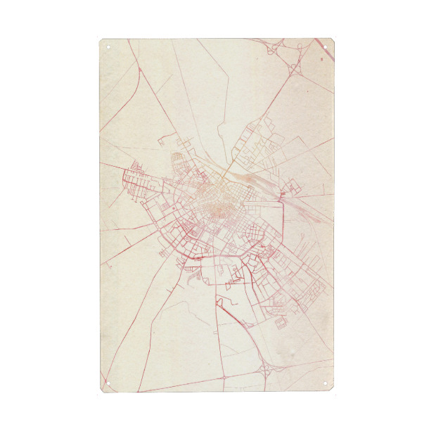 Metall Poster "Foggia Italien I" artboxONE - Städte,Reise - Städte,Stadtkarte,Wasserfarbe - Blechschild