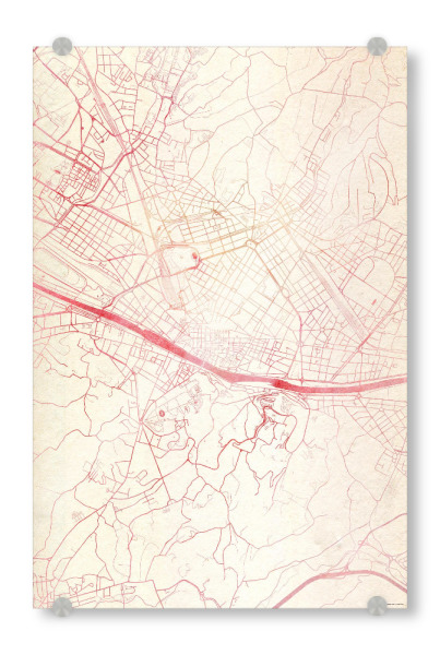 Acrylglasbild "Florenz Italien I" artboxONE - Städte,Reise - Städte,Stadtkarte,Wasserfarbe