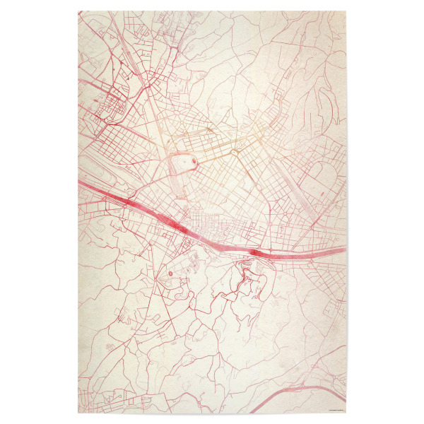 Poster "Florenz Italien I" artboxONE - Städte,Reise - Städte,Stadtkarte,Wasserfarbe