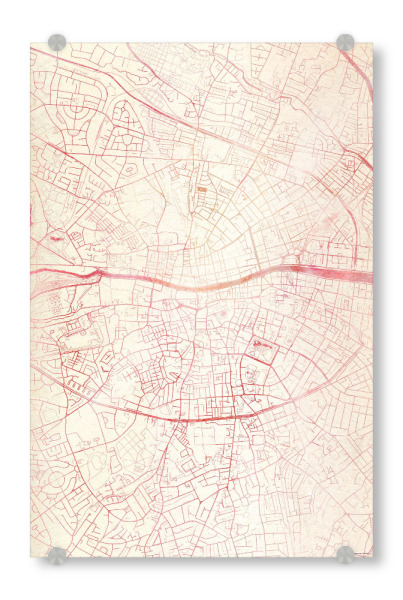 Acrylglasbild "Dublin Irland II" artboxONE - Städte,Reise - Städte,Stadtkarte,Wasserfarbe