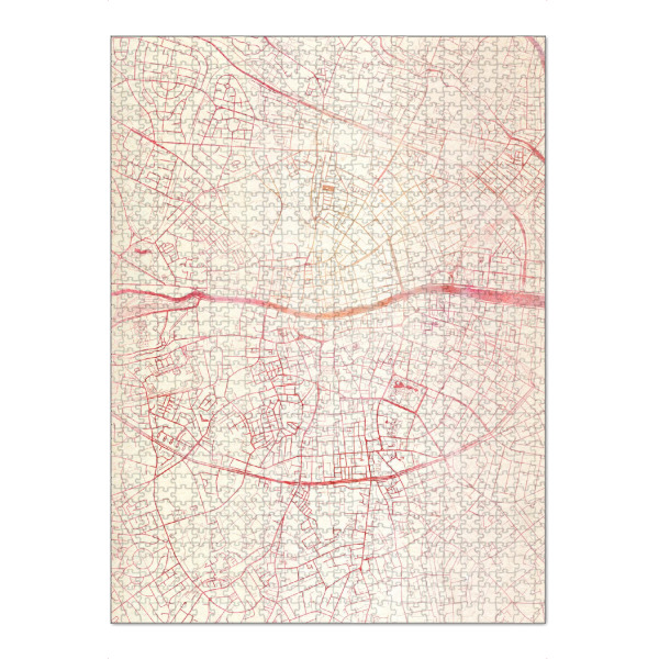 Puzzle Ravensburger "Dublin Irland II" artboxONE - Städte,Reise - Städte,Stadtkarte,Wasserfarbe - Bild städte