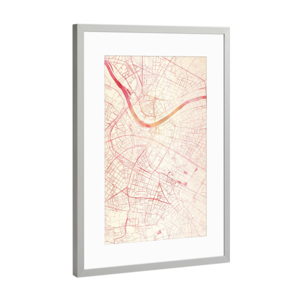 Poster mit Rahmen Silber "Dresden Deutschland I" artboxONE - Städte,Reise - Städte,Stadtkarte,Wasserfarbe