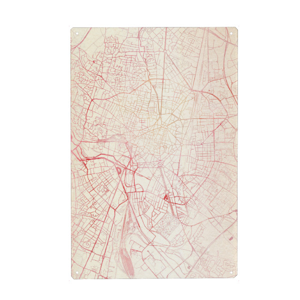 Metall Poster "Dijon Frankreich II" artboxONE - Städte,Reise - Städte,Stadtkarte,Wasserfarbe - Blechschild