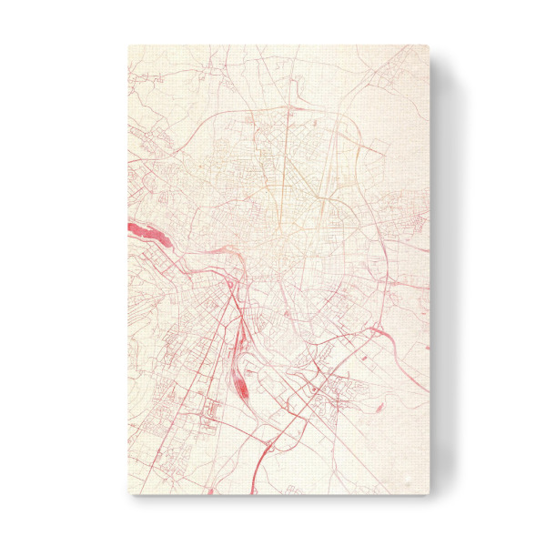 Leinwandbild "Dijon Frankreich I" artboxONE - Städte,Reise - Städte,Stadtkarte,Wasserfarbe