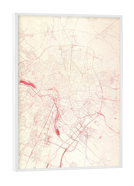 Poster mit weißem Rahmen "Dijon Frankreich I" artboxONE - Städte,Reise - Städte,Stadtkarte,Wasserfarbe