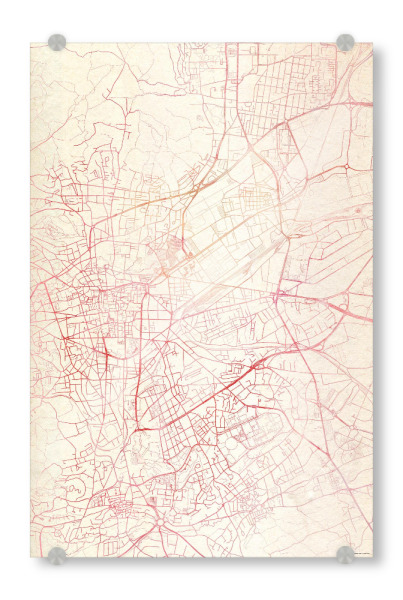 Acrylglasbild "Clermont-Ferrand Frankreich II" artboxONE - Städte,Reise - Städte,Stadtkarte,Wasserfarbe