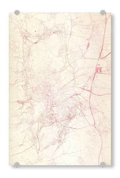 Acrylglasbild "Clermont-Ferrand Frankreich I" artboxONE - Städte,Reise - Städte,Stadtkarte,Wasserfarbe