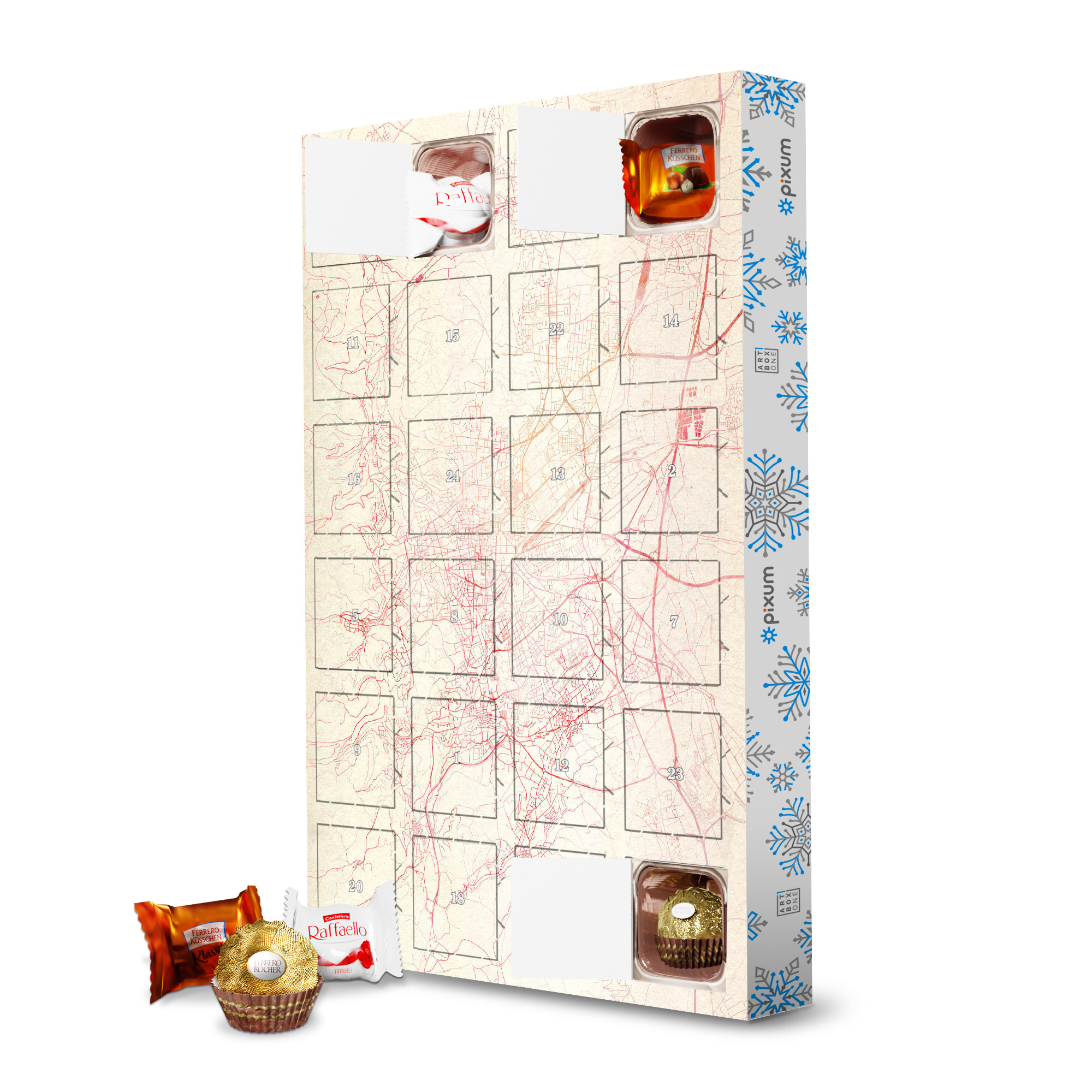 Adventskalender mit Ferrero Pralinen Clermont-Ferrand Frankreich I artboxONE Adventskalender Städte
